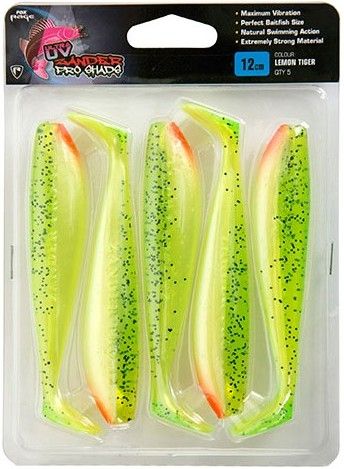 Fox Rage Ultra UV Zander Pro Shad 7.5cm LEMONTIGER 5x