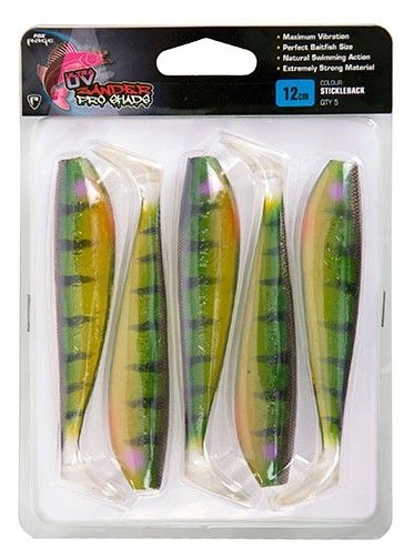 Fox Rage Ultra UV Zander Pro Shad 7.5cm STICKLEBACK 5x