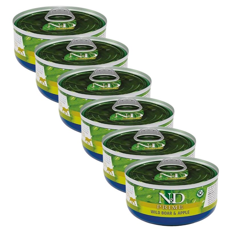 Farmina N&D cat PRIME boar & apple konzerva 6 x 70 g