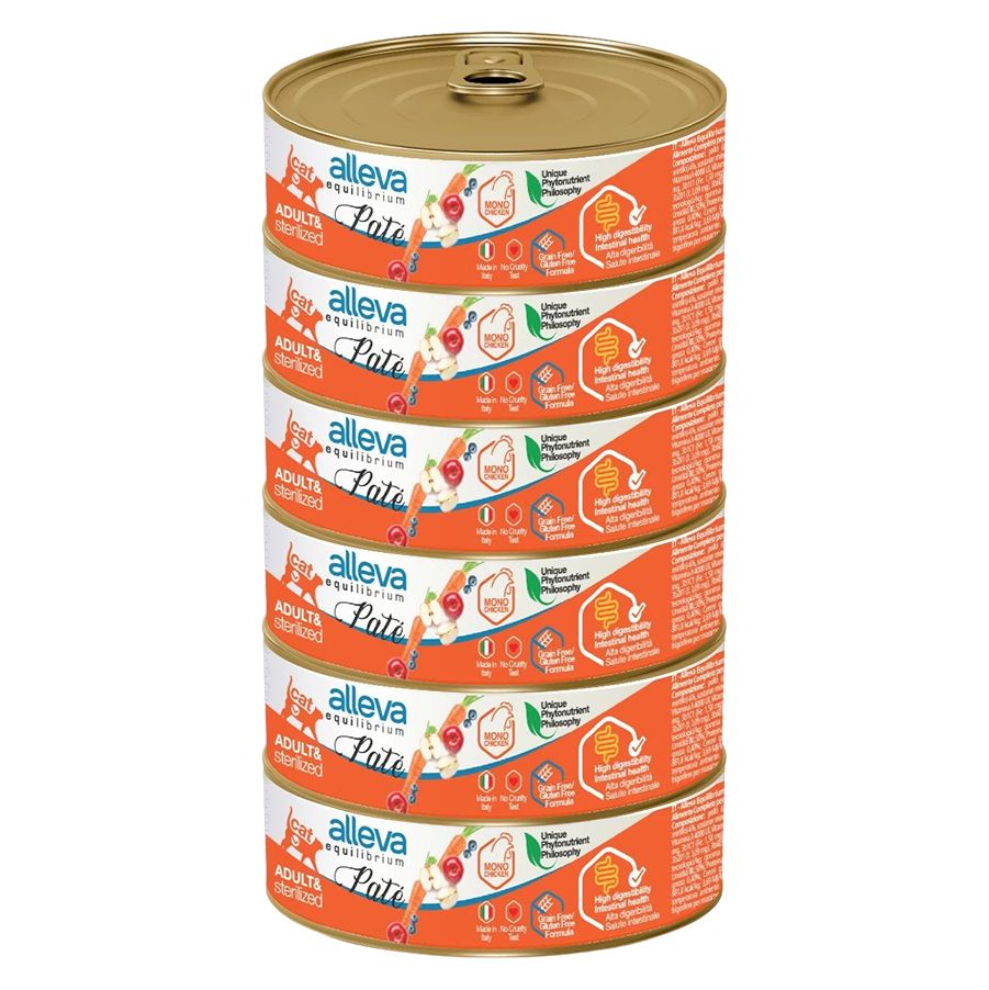Alleva EQUILIBRIUM Paté Cat Sterilized chicken 6 x 85 g