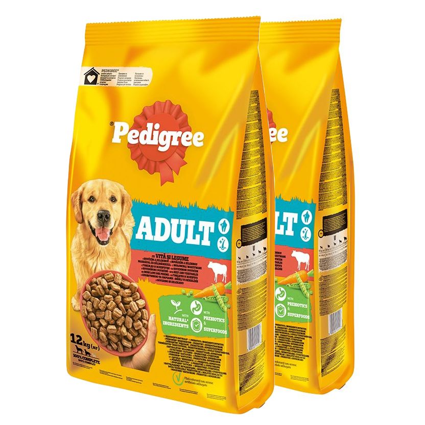 Pedigree Adult s govedinom i povrćem 2 x 12 kg