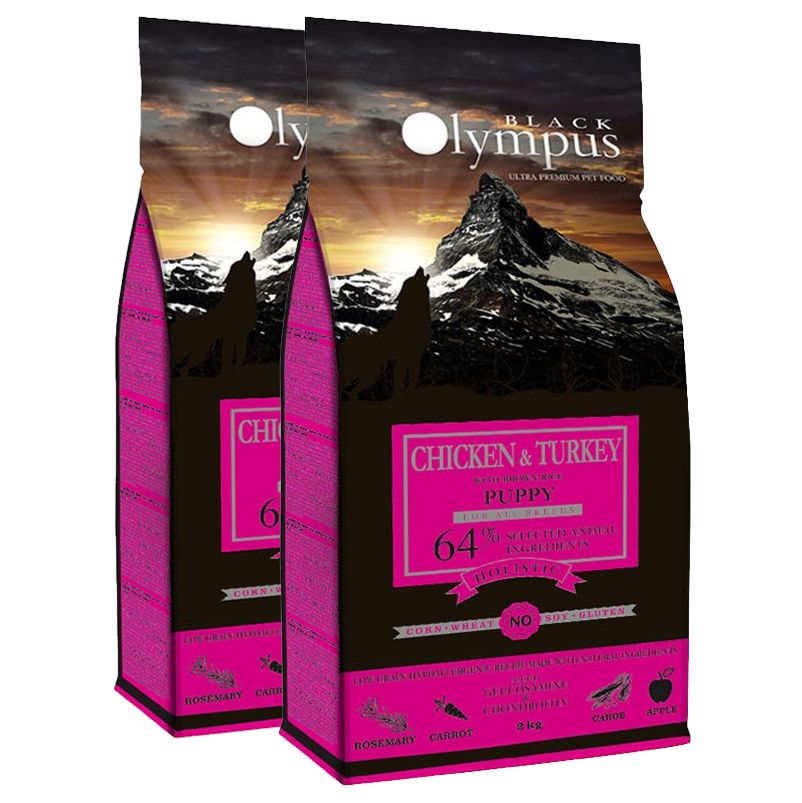 Black Olympus Puppy Chicken & Brown Rice 2 x 12 kg