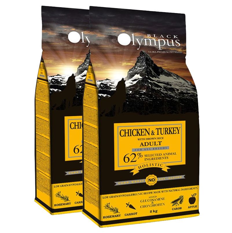 Black Olympus Adult Medium Chicken & Brown Rice 2 x 12 kg