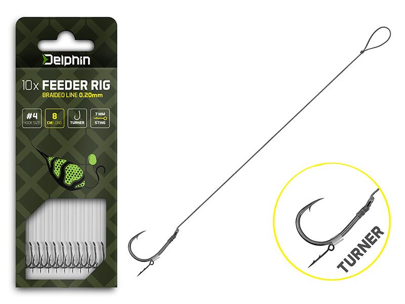 Delphin Feeder Braided Sting / 10x / 8cm/0,20mm/Turner 6