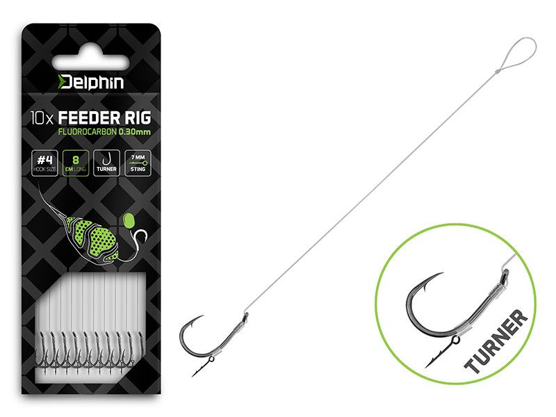 Delphin Feeder Fluoro Sting / 10x / 12cm/0,26mm/Turner 6