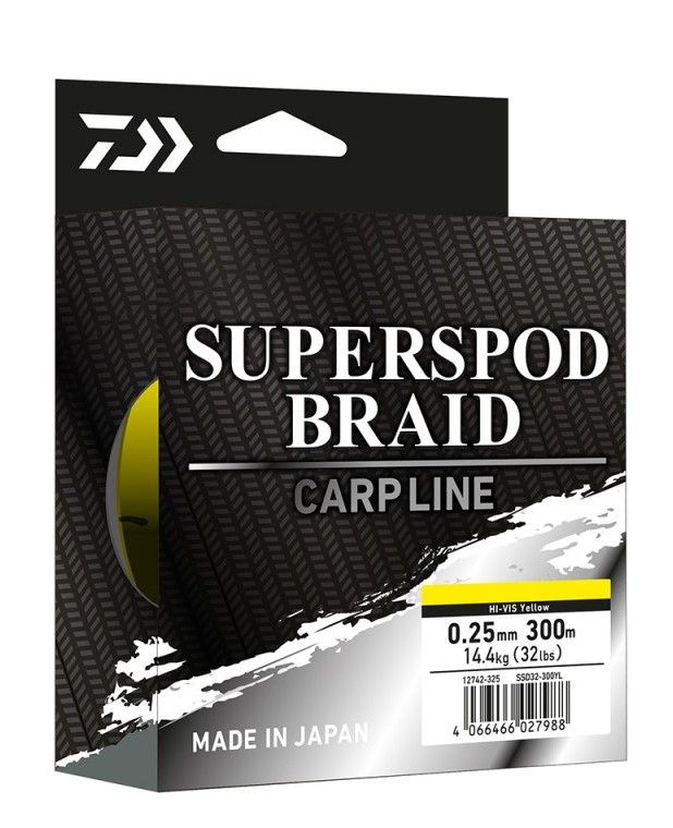 Daiwa SUPERSPOD Braid 0.25mm/14.4kg/300m Hi-Vis Yellow