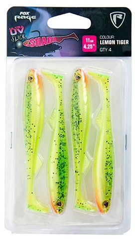 Fox Rage Slick Shad Ultra UV 11cm Lemontiger x 4