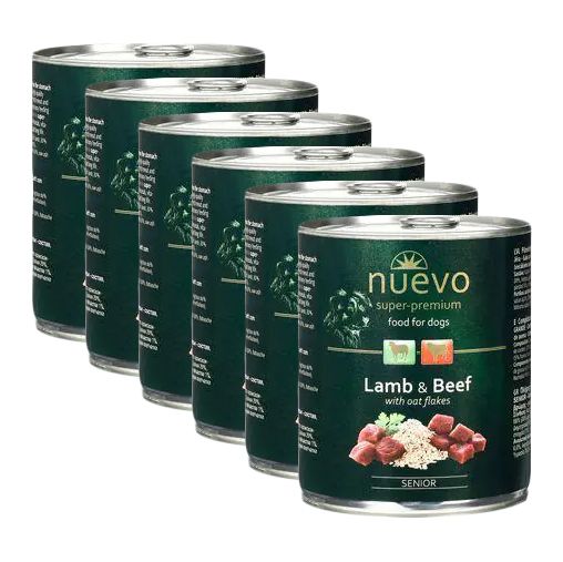 NUEVO DOG Senior Konzerva Janjetina & Govedina 6 x 800 g