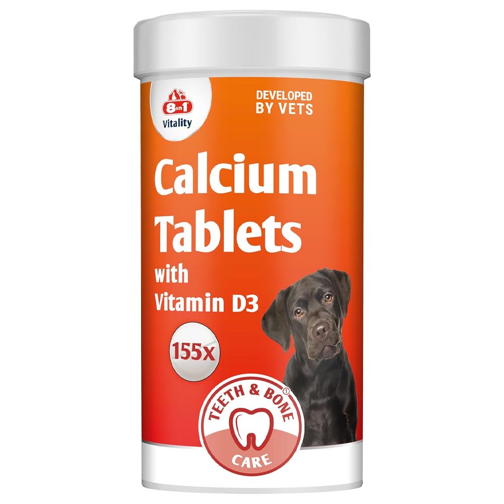 8in1 Vitality Calcium Tablets + D3, 155 tbl