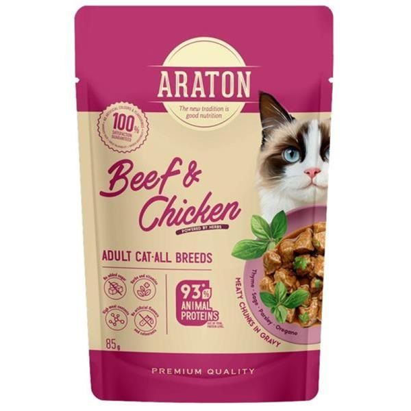 ARATON cat Adult vrećica Beef & Chicken 85 g