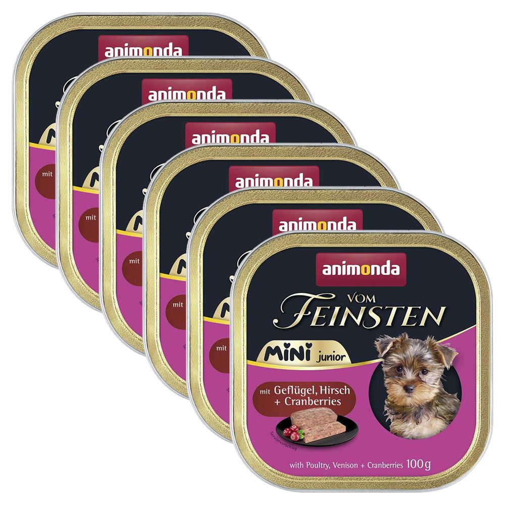 Animonda Vom Feinsten Junior Mini - piletina, jelen i brusnice 6 x 100 g