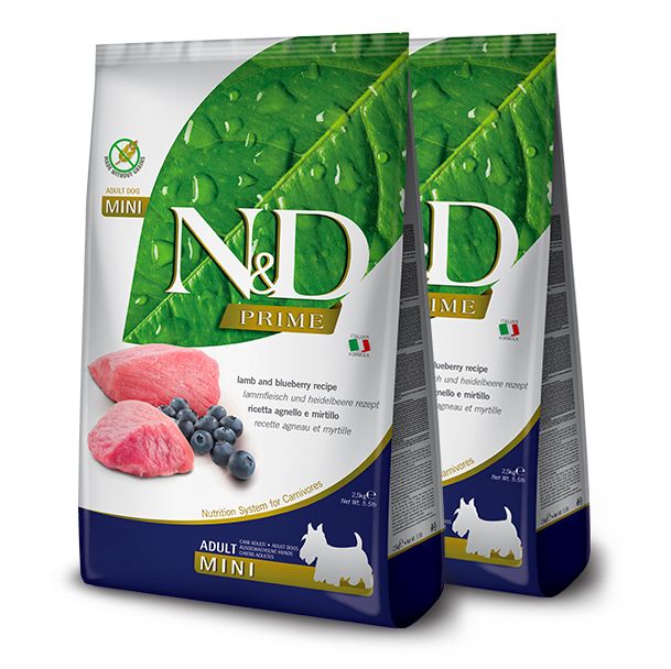 Farmina N&D Prime dog GF ADULT MINI Janjetina & Borovnica 2 x 7 kg
