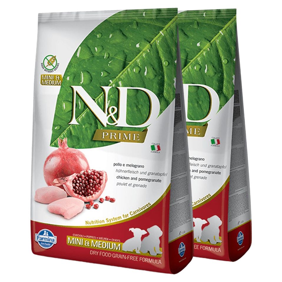 Farmina N&D Prime dog PUPPY MINI & MEDIUM Piletina & Granat 2 x 7 kg