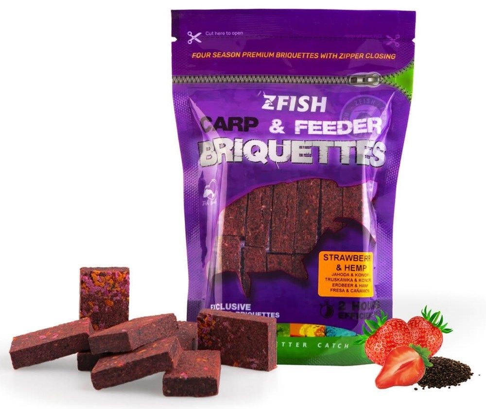 ZFISH Carp & Feeder Briquettes 220g Strawberry & Hemp