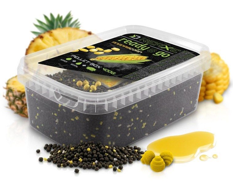 Delphin Reaxe READY&GO Pellet box + Booster + Wafters Kukuruz-Ananas
