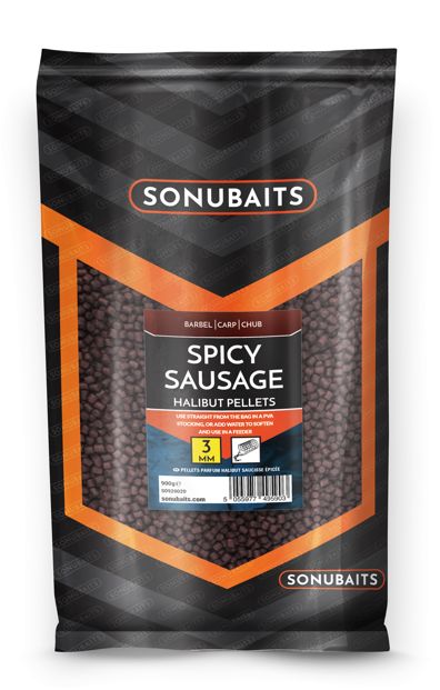 Sonubaits Spicy Sausage Halibut Pellets 8mm/900g