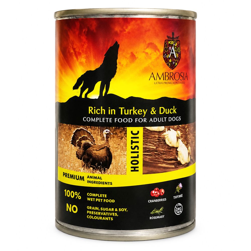 Ambrosia Dog Adult Rich in Turkey & Duck 395 g