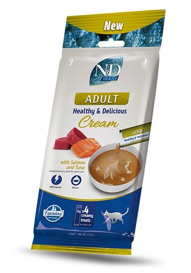 Farmina N&D Ocean Cat Adult Healthy & Delicious Cream with Tuna & Salmon 4 x 15 g