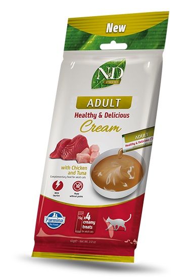 Farmina N&D Prime Cat Adult Healthy & Delicious Cream with Chicken & Tuna 4 x 15 g