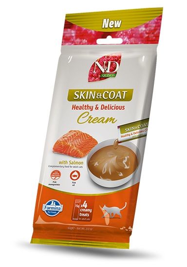 Farmina N&D Quinoa Cat Skin & Coat Healthy & Delicious Cream with Salmon 4 x 15 g
