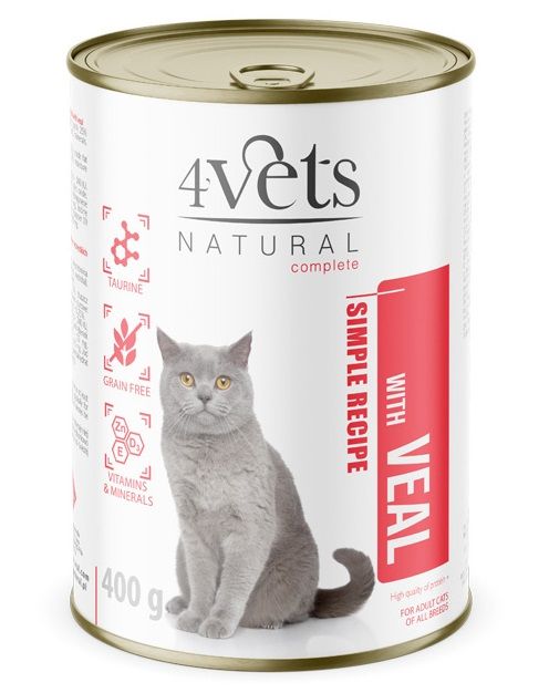 4Vets Cat Natural Simple Recipe with Veal 400 g