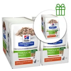 Hill's Prescription Diet Metabolic + Mobility regulacija tjelesne težine vrećica za mačke 12 x 85 g, 2+1 GRATIS