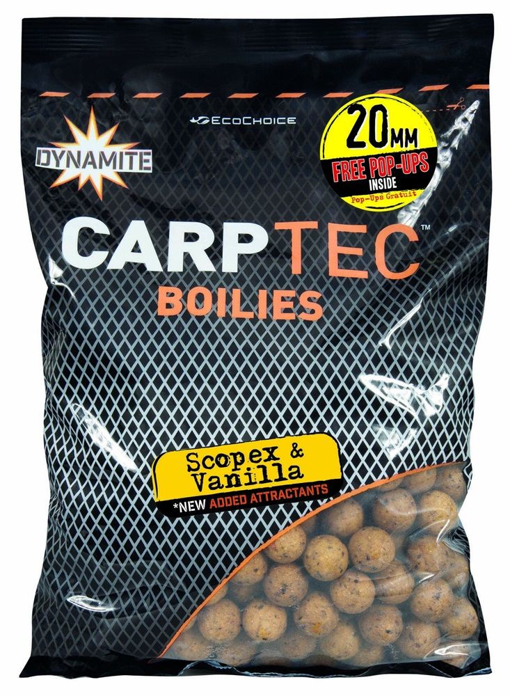DYNAMITE BAITS Carptec Boilies 1.8kg/20mm Scopex & Vanilla