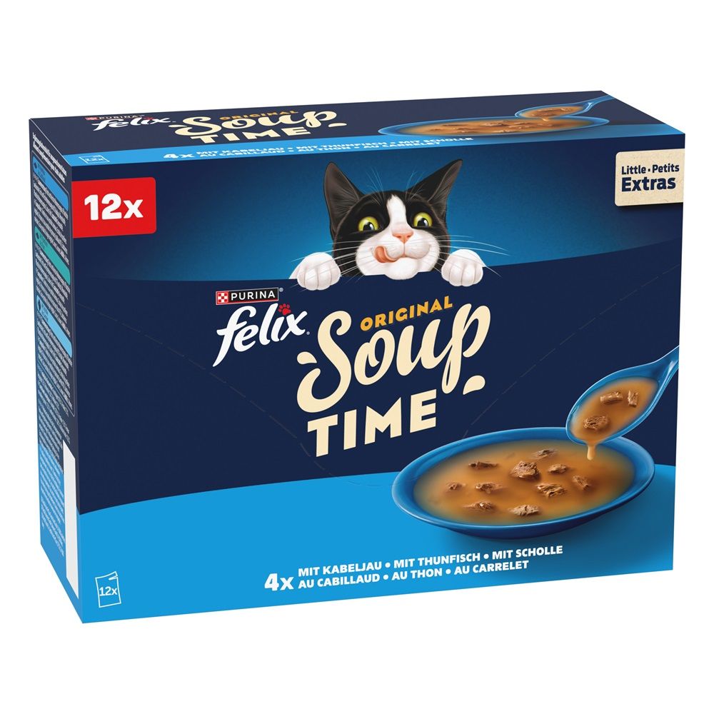 FELIX Juha Ukusni izbor s bakalara, s tunom, s oslićem 12 x 48 g