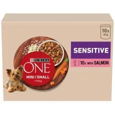 PURINA ONE MINI Pasza za pse Sensitive Losos u umaku 10 x 85 g