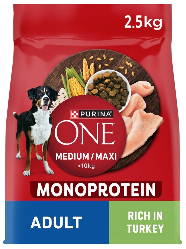 Purina ONE Medium/Maxi Adult Monoprotein granule za pse s puretinom 2,5 kg