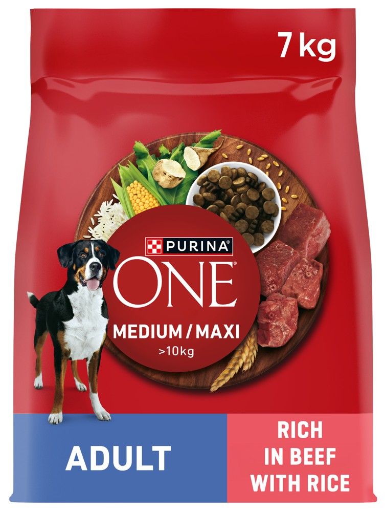 Purina ONE Medium/Maxi Adult hrana za pse s govedinom 7 kg