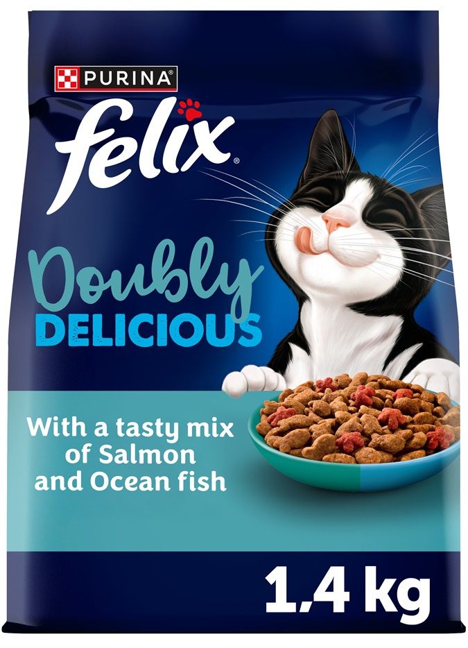 Felix Doubly Delicious granule za mačke losos, morska riba 1,4 kg