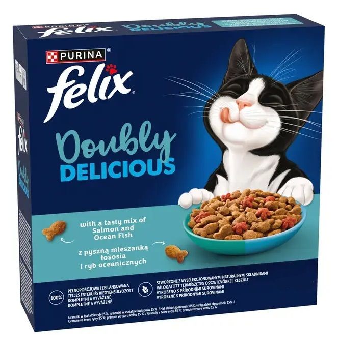 Felix Doubly Delicious granule za mačke s lososom i morskom ribom 270 g