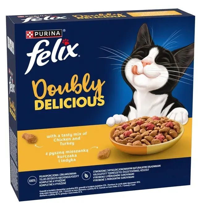 Felix Doubly Delicious granule za mačke piletina, puretina 270 g