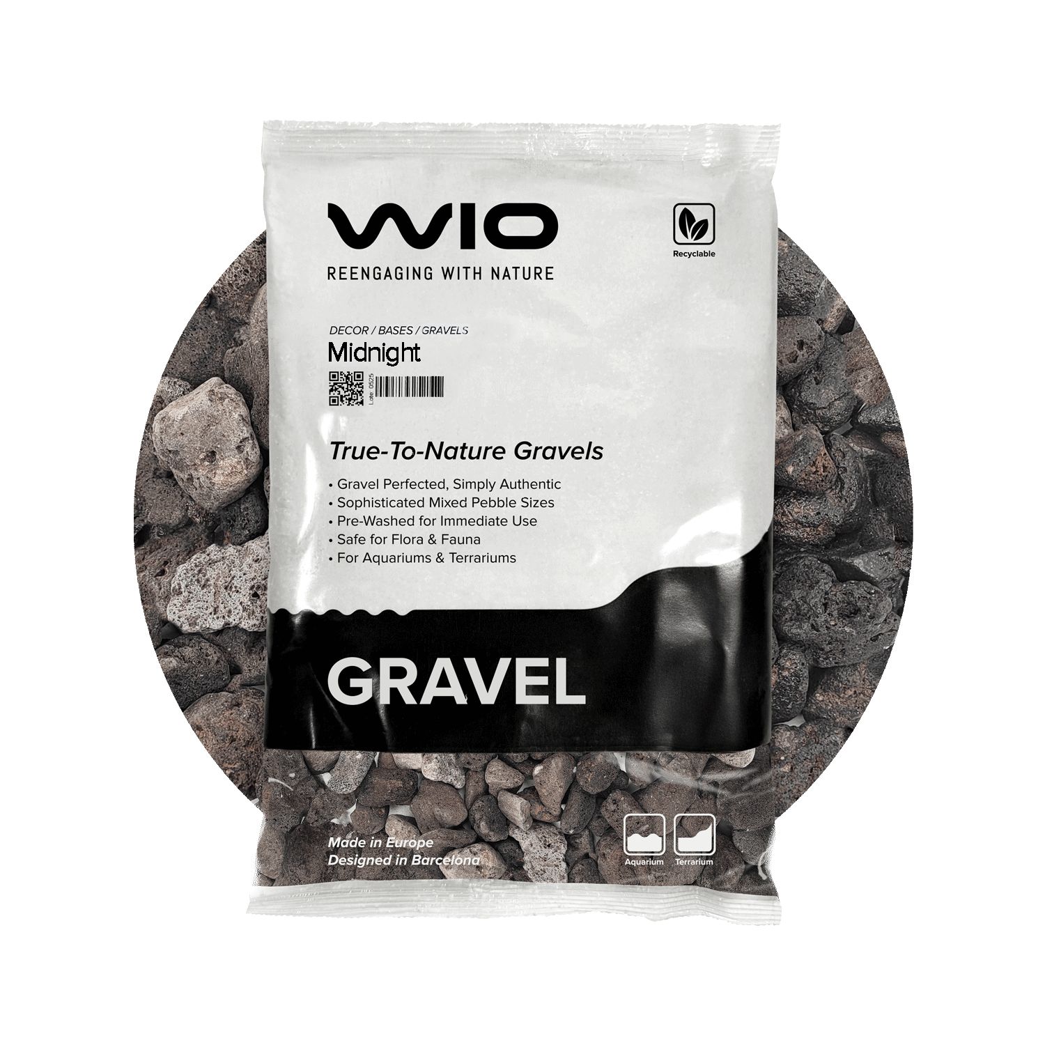 WIO Midnight Gravel S akvarijski šljunak 1,5 kg