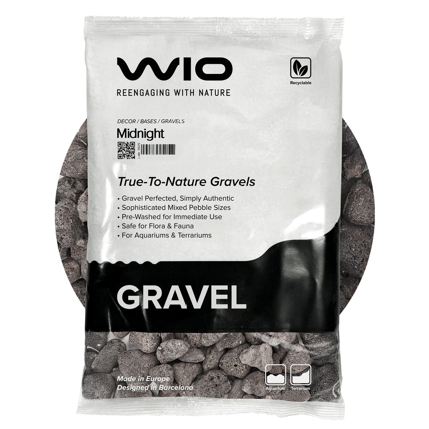 WIO Midnight Gravel MIX akvarijski šljunak 3 kg