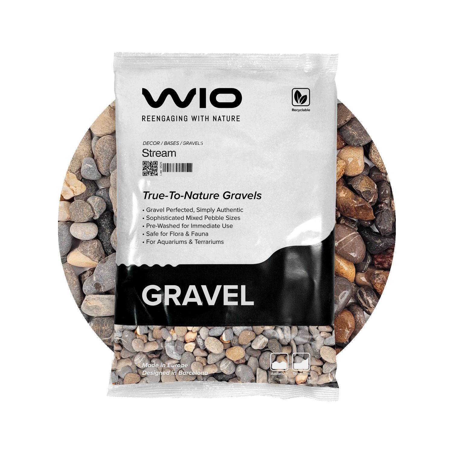 WIO Stream Gravel S akvarijski šljunak 2 kg