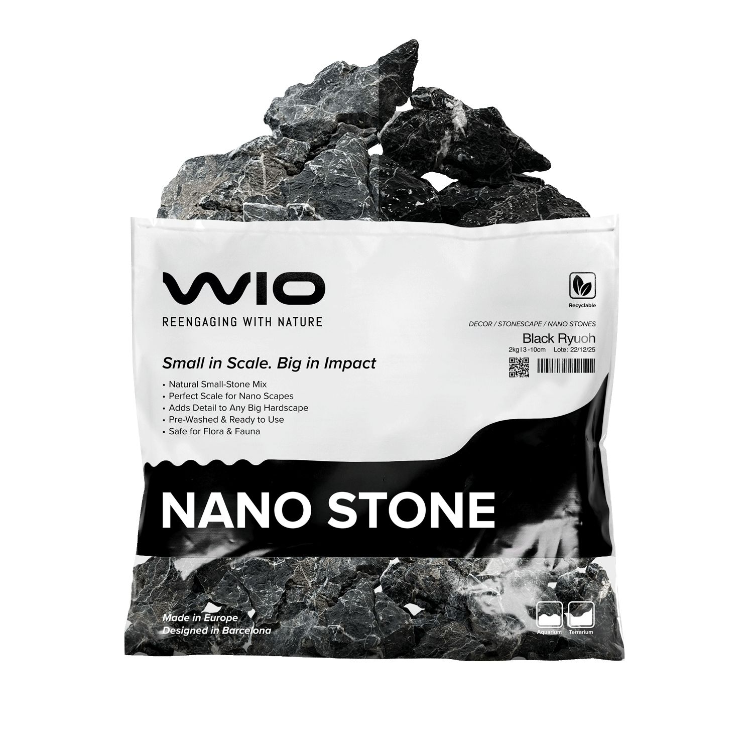 WIO Dark Ryuoh Nano Stone - set kamenja za akvarij 2 kg