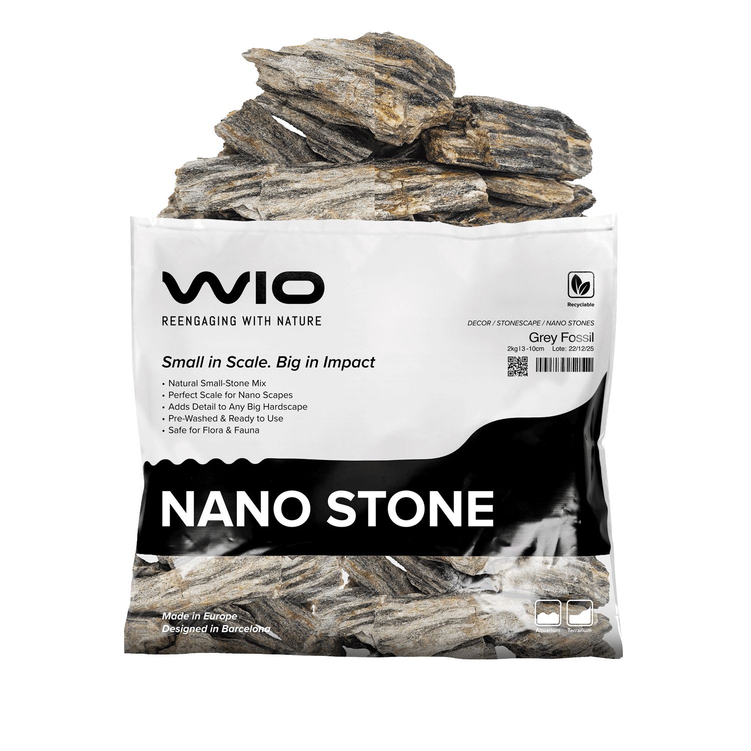 WIO Fossil Nano Stone – set kamenja za akvarij 2 kg