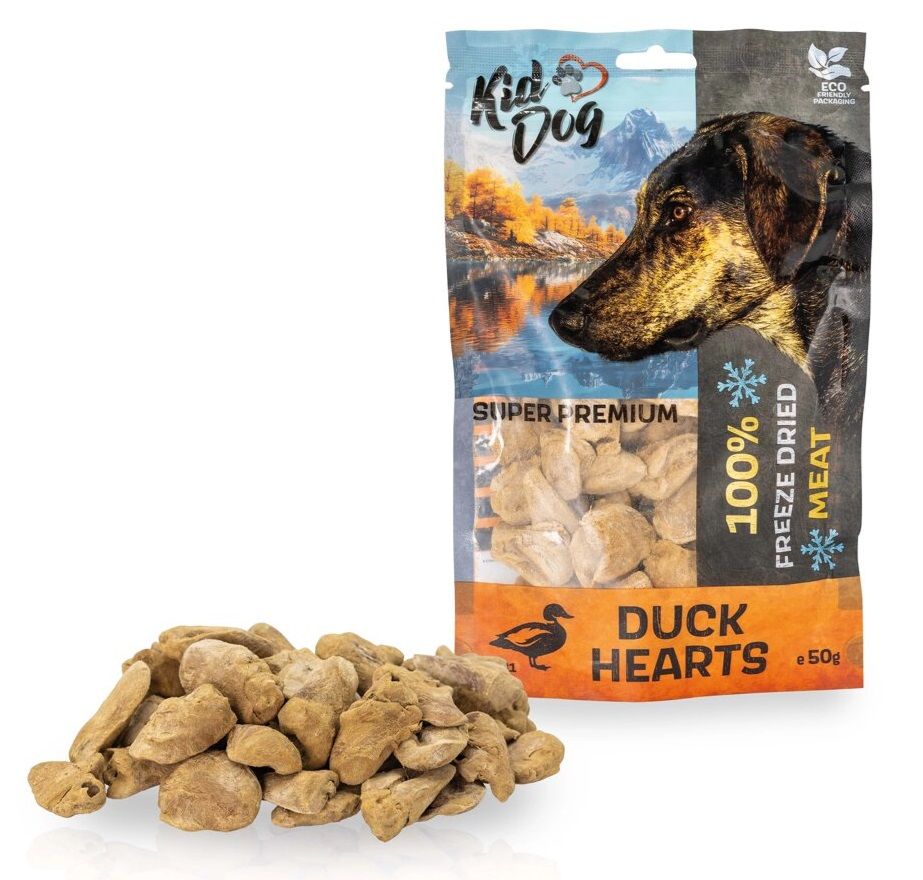 Kid Dog Super Premium 100% Pačja srca sušena zamrzavanjem 50 g