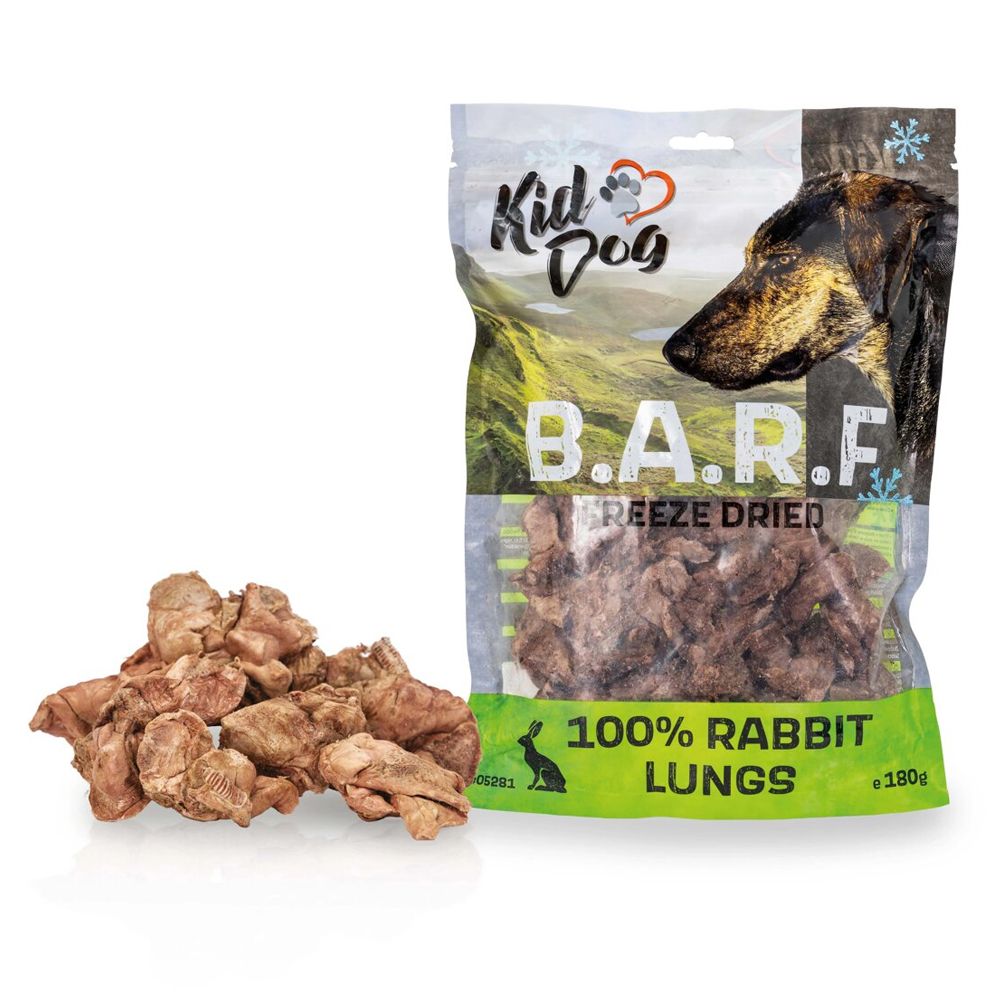 Kid Dog Super Premium 100% zečja pluća sušena zamrzavanjem 180 g