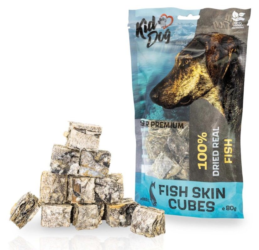Kid Dog Super Premium 100% kockice od kože bakalara 80 g