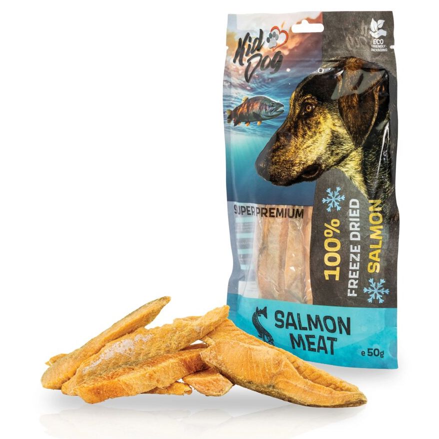 Kid Dog Super Premium 100% komadići mesa lososa sušeni zamrzavanjem 50 g