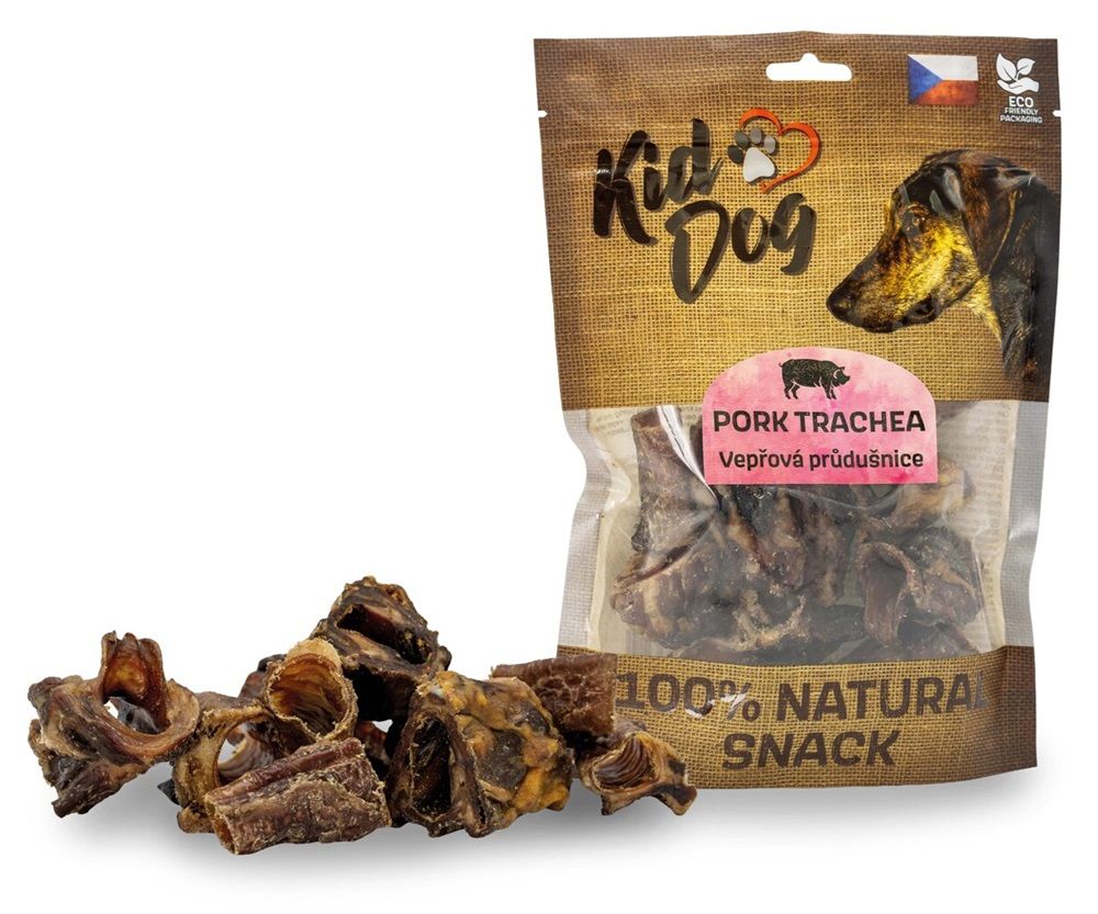 Kid Dog 100% Natural Snack svinjski dušnik narezan 4-5 cm/200 g