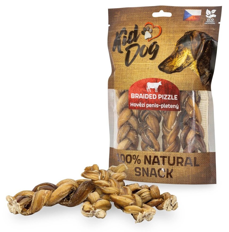 Kid Dog 100% Natural Snack pleteni goveđi penis 12 cm/200 g