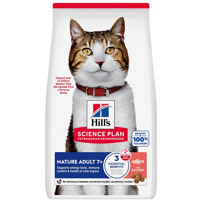 Hill's Science Plan Mature Adult 7+ granule za starije mačke s lososom 10 kg