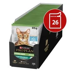 PRO PLAN Sterilised Maintenance vrećica za mačke s bijelom ribom u umaku 26 x 85 g