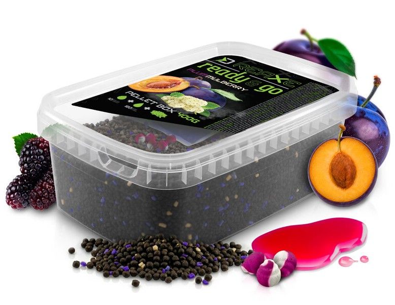 Delphin Reaxe READY&GO Pellet box + Booster + Wafters Plum-Mulberry