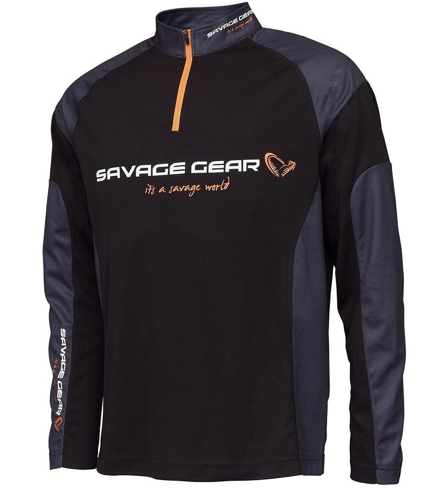Savage Gear TOURNAMENT GEAR Shirt 1/2 Zip Black Ink M