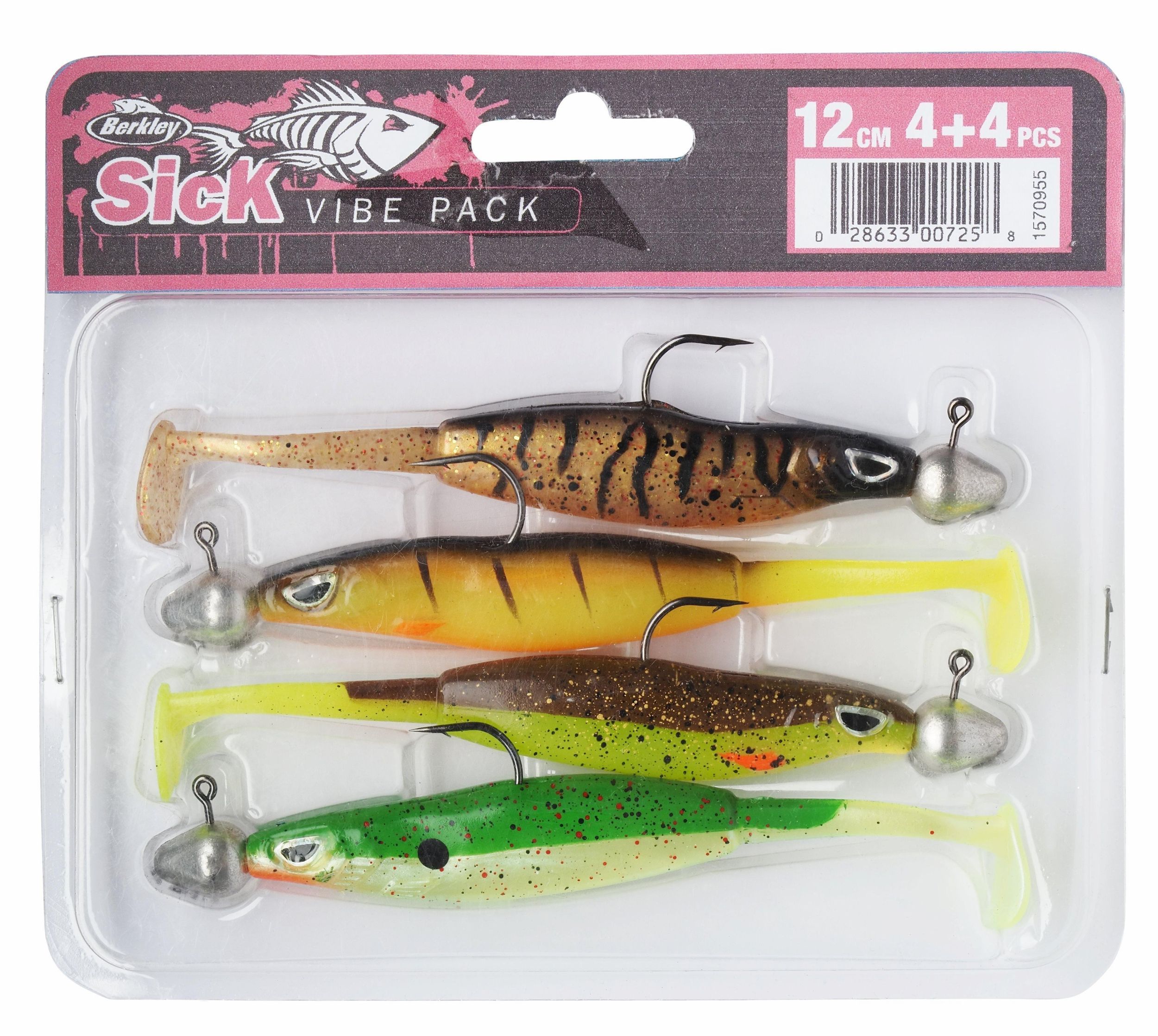 Berkley SICK VIBE 12cm 4pc Pre-rigged Bismuth